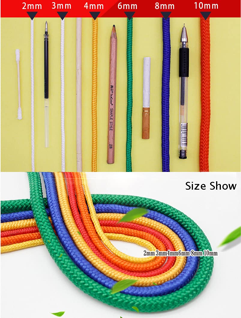 Corda Rattail In Nylon Intrecciato – 30m – Diametri 2/4/6/8/10mm – Multiuso Per Campeggio E Fai Da Te