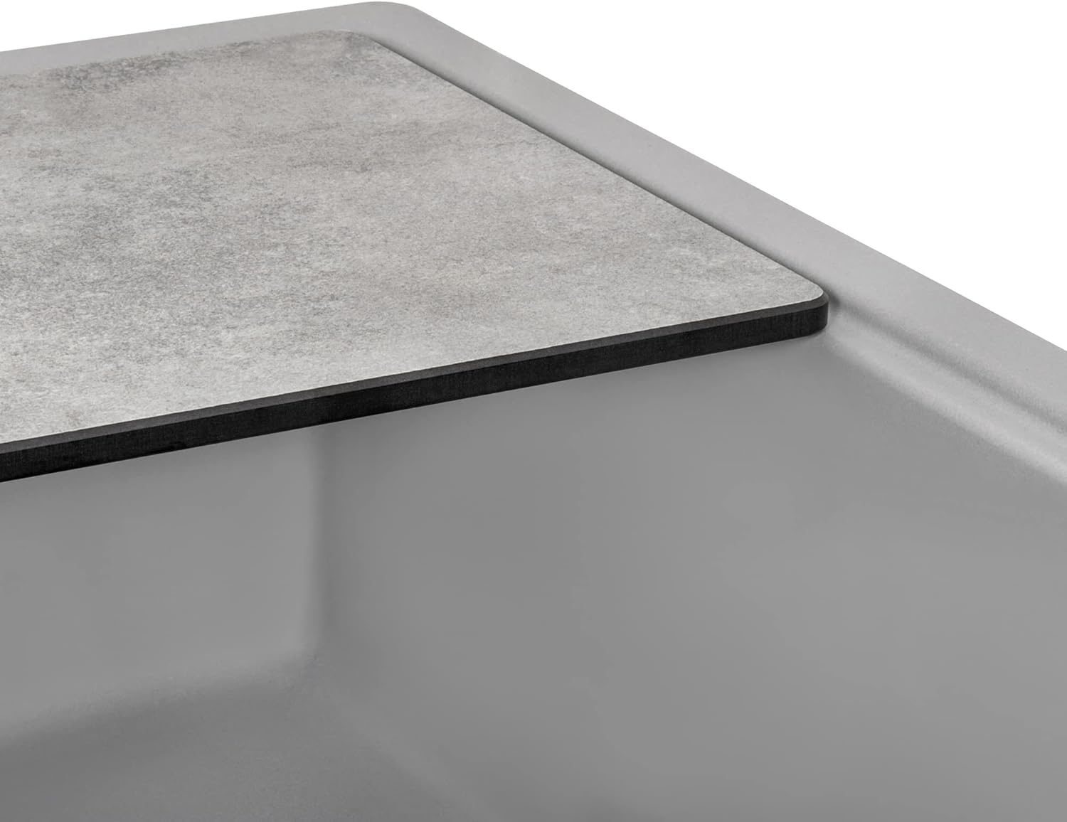 Ruvati 33-inch Granite Composite Quartz Workstation Drop-in Topmount Kitchen Sink Urban Gray - RVG1302UG