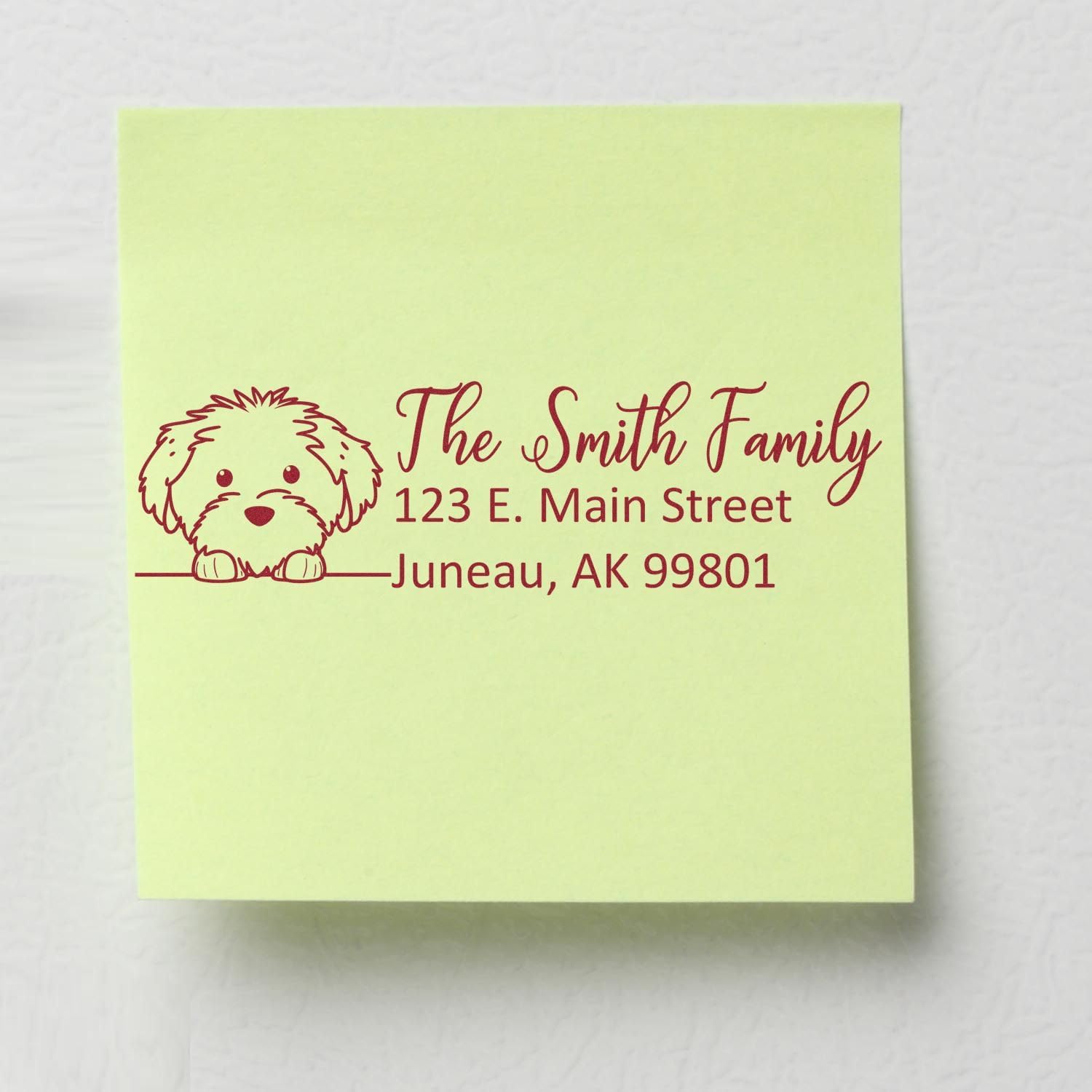 Self-Inking Cotton De Tulear Dog Stamp, Mail Address Stamp, 11 Ink Colors, Size 7/8 x 2-1/4, Perfect for Mailing Envelopes, Cotton De Tulear Peeking Puppy Design, Easy to Use, Stamping Base