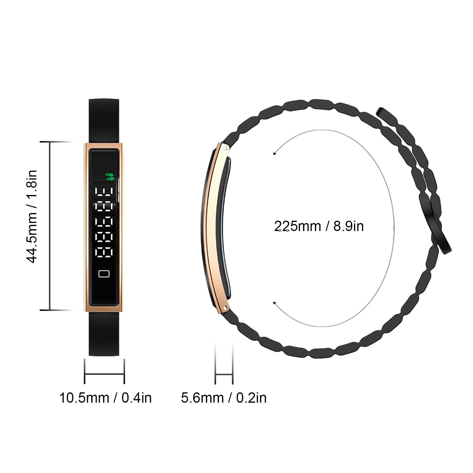 banapoy Bracelet Intelligent, Traqueurs de Fitness, Cadeaux pour Noël, Femmes et Hommes, Téléphone Bluetooth, Obturateur à Distance, étanche pour la Course à Pied, Le Cyclisme (Gold)