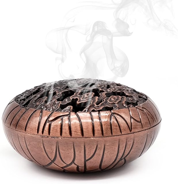 Incense Burner Holder, Aromatherapy Oil Burner, Incense Container Cone Retro Incense Bowl Incense Holder for Relaxation and Meditation