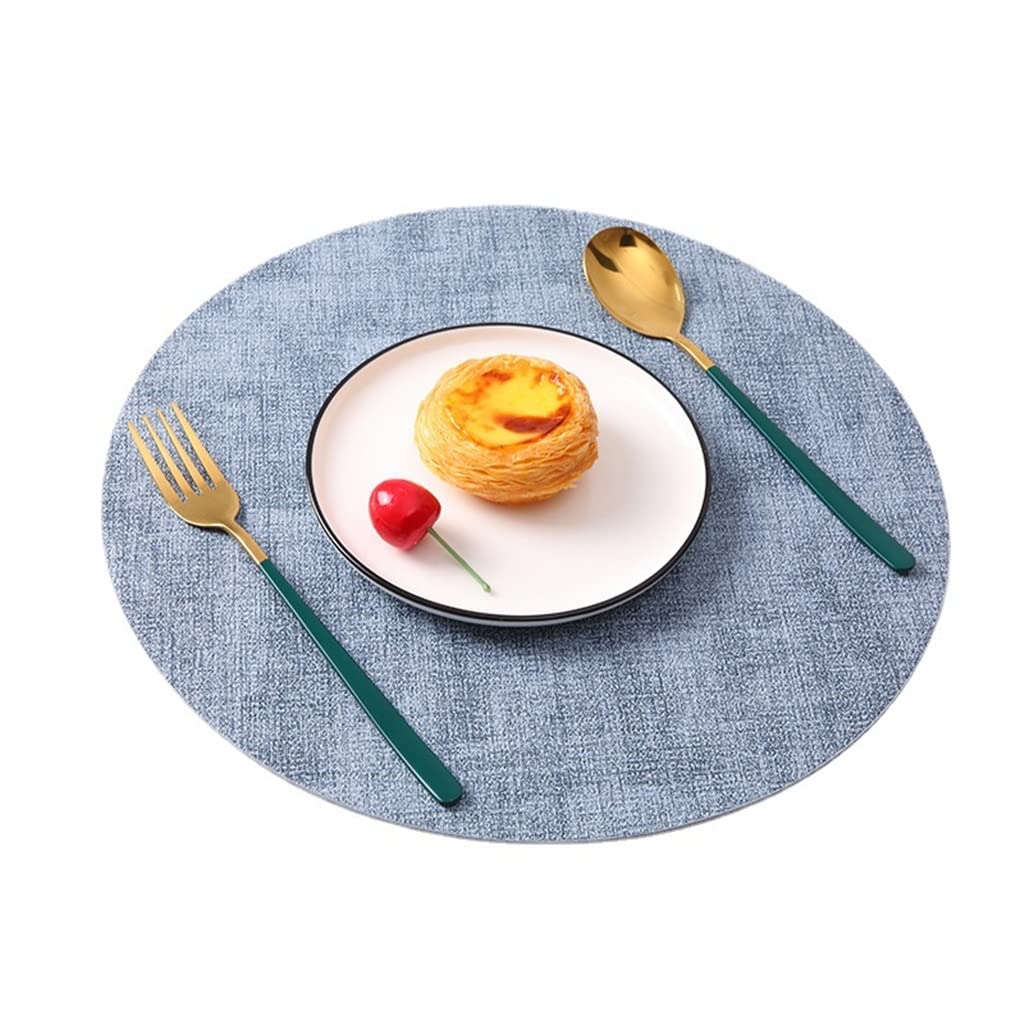 6 pièces napperon en Cuir Rond Isolation Thermique Vaisselle Coussin Maison Table à Manger Tapis (A)