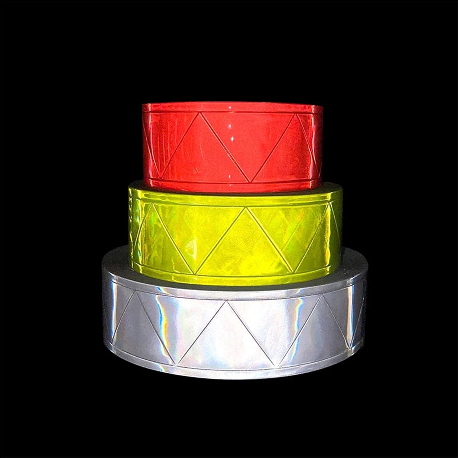 Cinta Reflectante Cinta de PVC reflectante microprismática en forma W | Advertencia colorida cosiendo en la tapa de la bolsa de ropa(White,5 Meters)