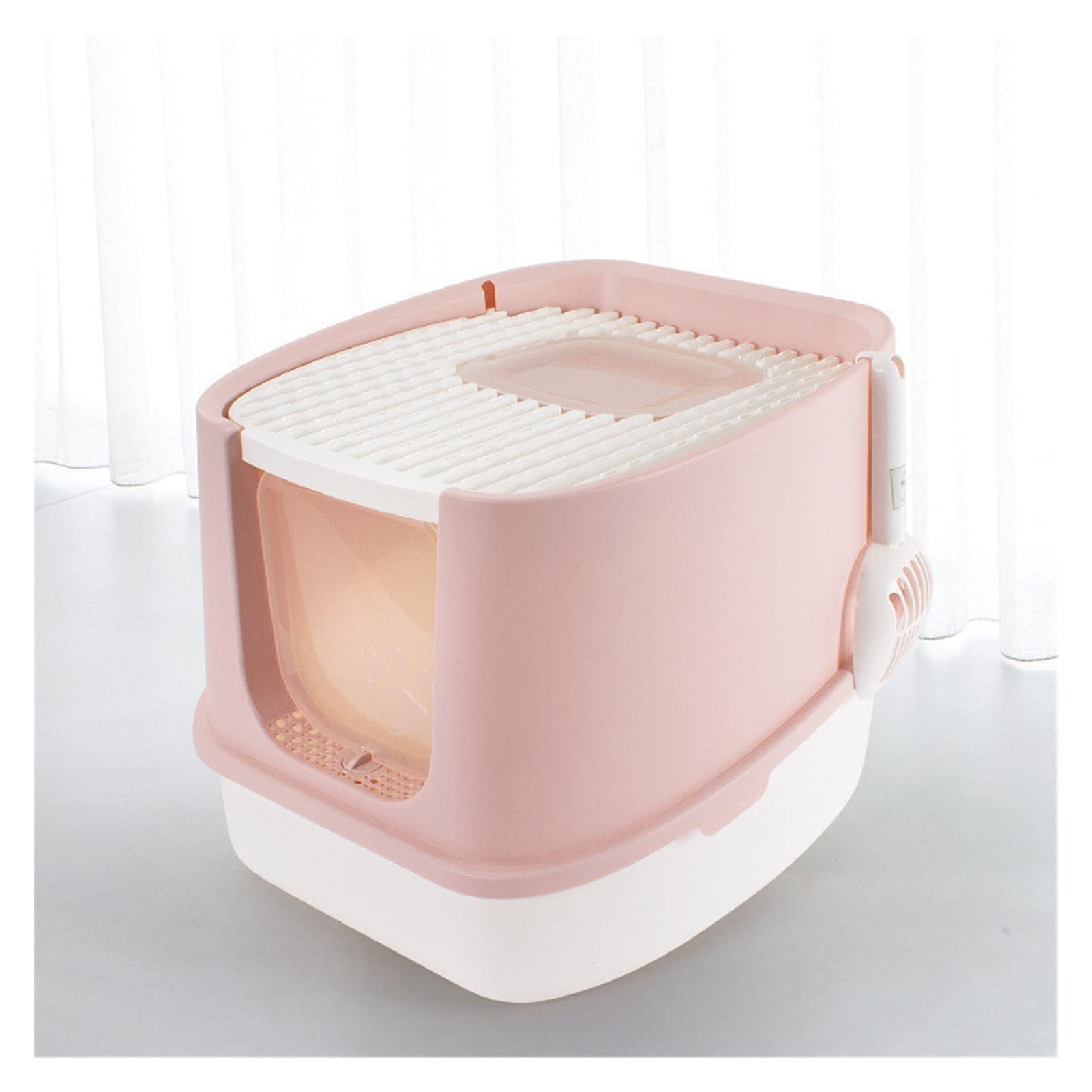 Cajas de Arena Caja de Arena de Gato Pet Caja Totalmente Cerrada de Desodorante Inodoro para Gatos para Gatos de Dos vías con Pala Bandeja de Bastion de Gato de Alta Capacidad Arenero ​Gatos