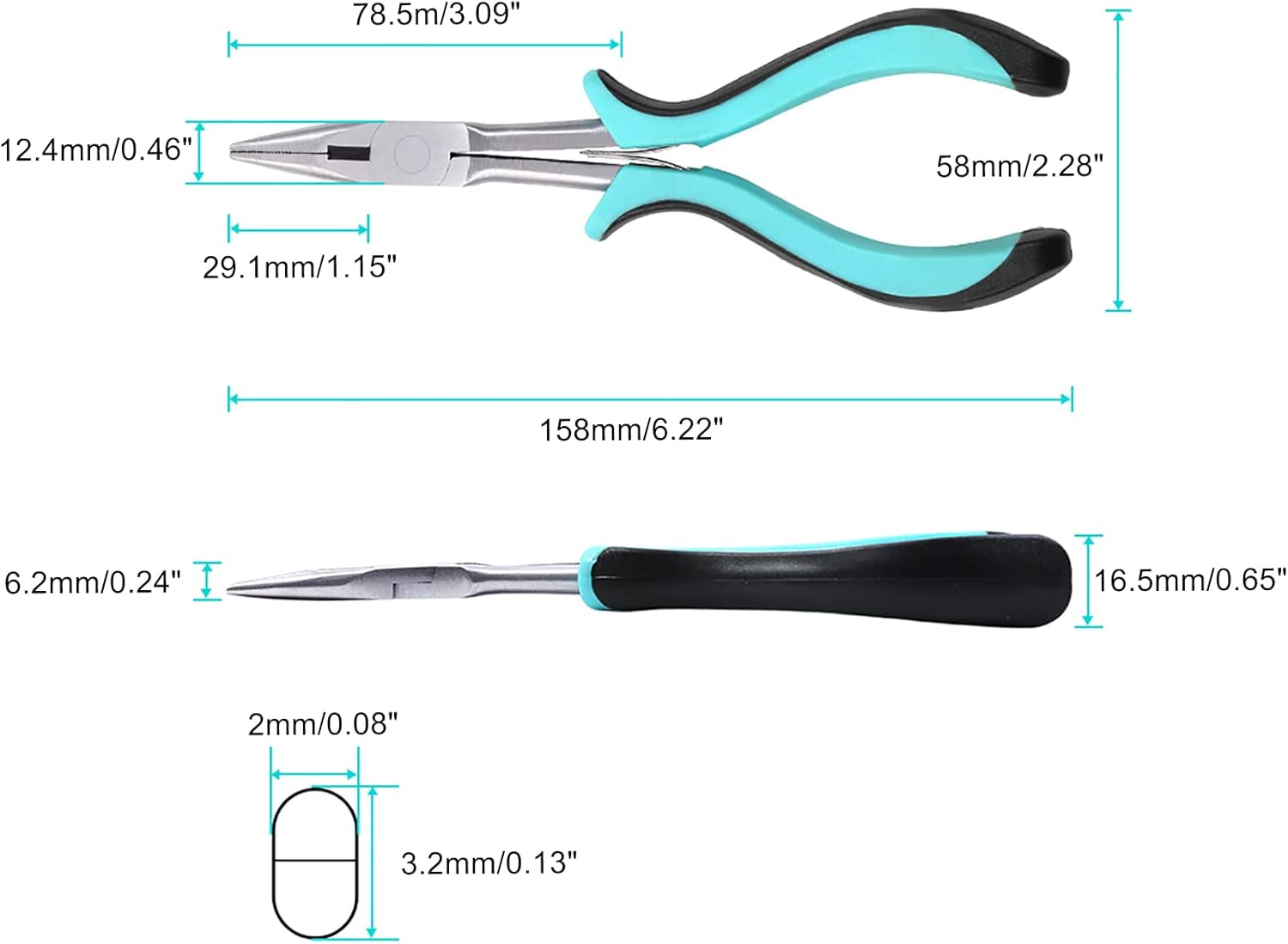 SPEEDWOX Long Nose Pliers 6 Inches Precision Wire Cutters Long Reach Pliers Jewellery Cutting Pliers Tool for Beading Craft