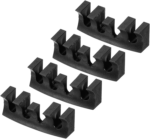 Paquete de 4 esparcidores de carga de raqueta de bádminton, reductor de presión de bádminton, adaptador de máquina de roscado para reparación (negro)