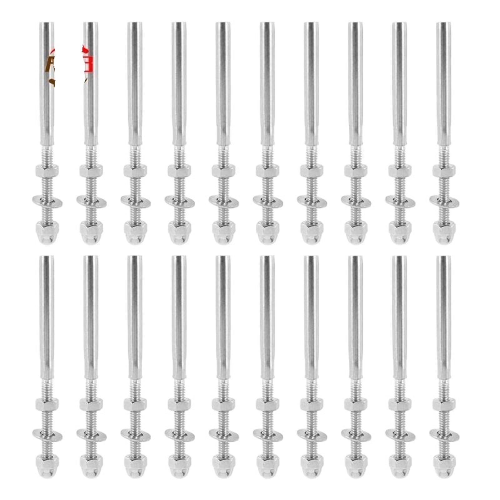 Swage Threaded Terminal 20Pack Threaded Terminal Stud Stainless T316 Marine Grade End Fitting for 3/16 Inch Cable Deck Railing Hand
