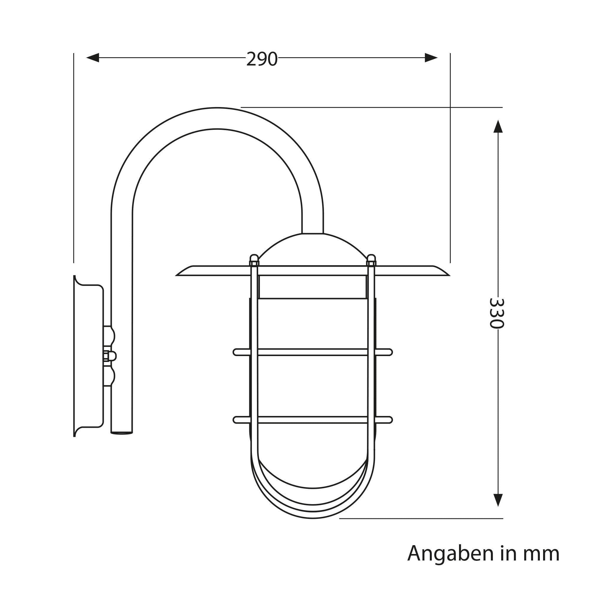 ledscom.de 2x Außenwandleuchte Edelstahl IP44, E27, Außenleuchte VITARC | Maritime Wandleuchte aus Edelstahl mit Glas, E27-Fassung, ideal für Eingang, Terrasse und Garten.
