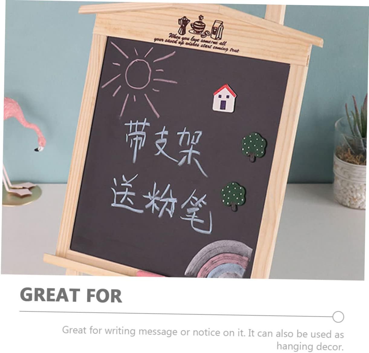 Decorative Magnetic Chalkboard Sign Wooden House Style for Household