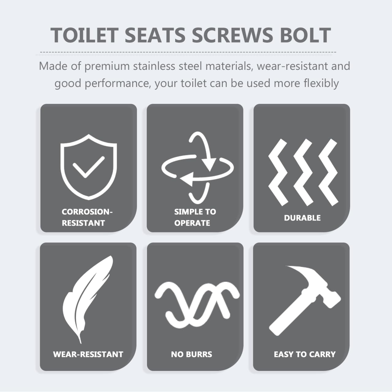 Tornillos De Inoxidable Para Asiento De Inodoro Universal Pernos De Bisagra Para Fijación Segura De Asientos De Inodoro Accesorios De Fontanería Para Reparación Y Reemplazo Fácil
