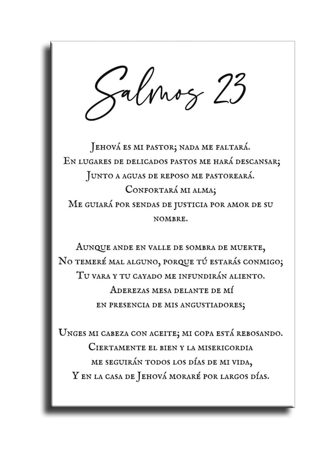 AUOQKQUT Decoracion Cristiana: Salmo 23 Canvas Print - Psalm 23 Spanish Scripture Poster, Faith-Based Wall Decor and Gift for Holidays, New Home Unframed,08x12inch(20x30cm)