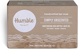 Humble Brands Handcrafted Bar Soap, Organic Cold Processed Soap Bars, Moisturizing Face & Body Cleanser - Simply Unscented