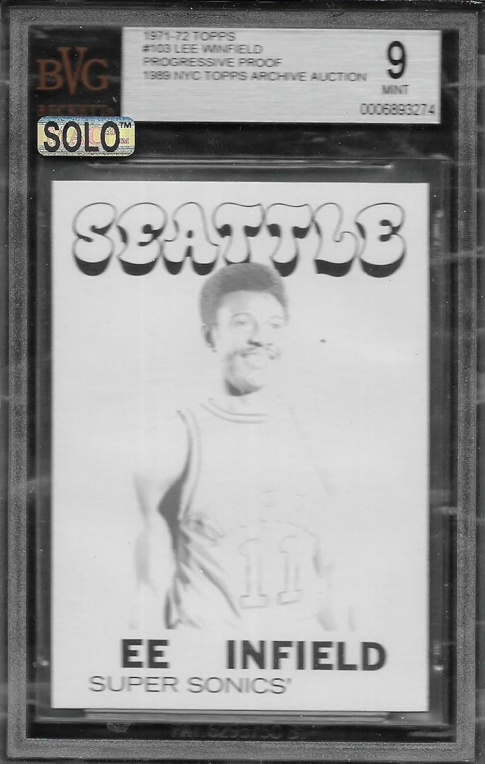 Bvg 9 1971 Topps #103 Lee Winfield Progressive Proof - Basketball Cards