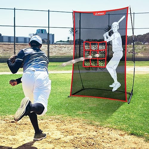 image for Patiassy Baseball Pitching Net with Strike Zone Pitching Target Net Ba