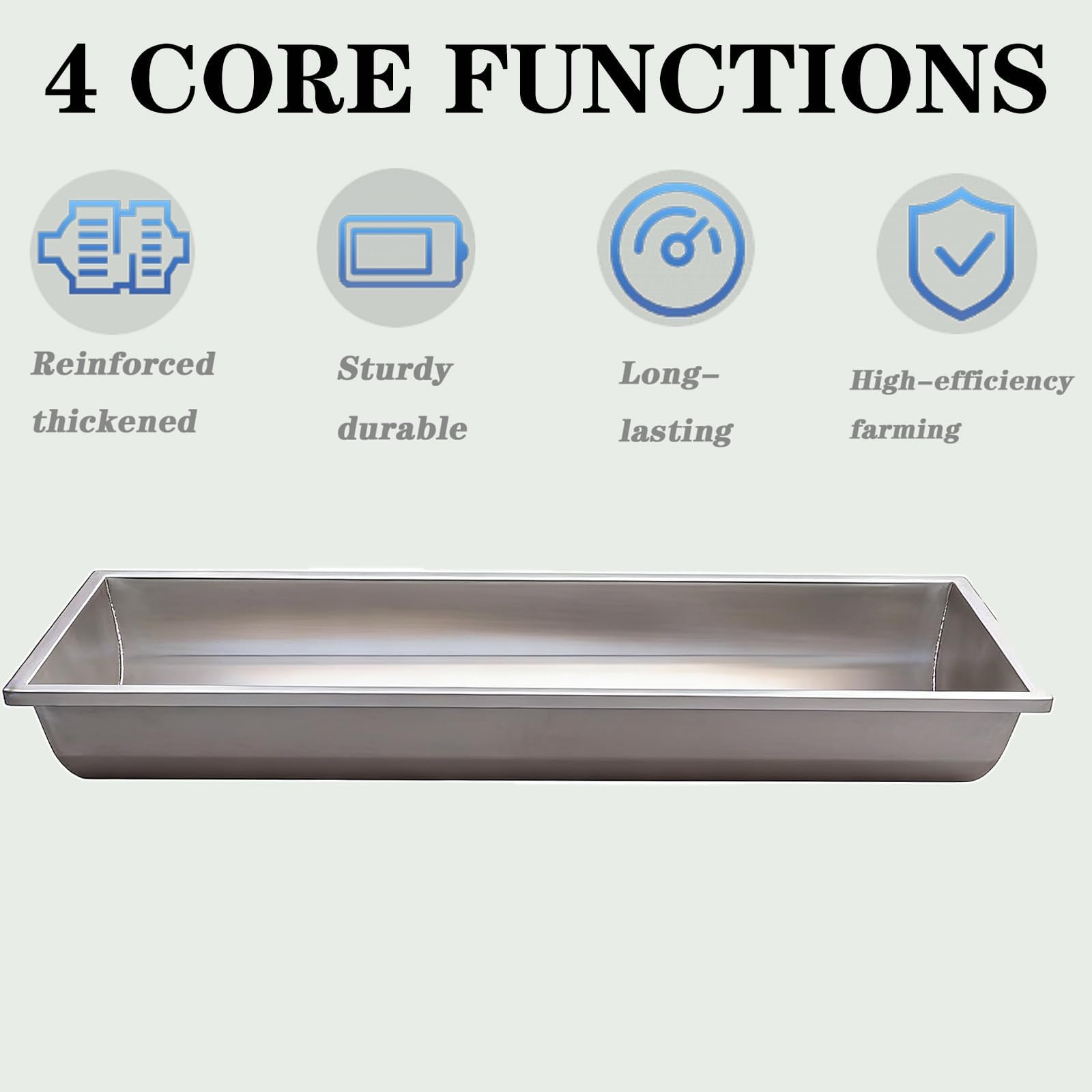 Comedero for Cabras De Acero Inoxidable (50/100/150 Cm), Gran Capacidad, con Bandeja De Alimentación Más Profunda, for Uso En Granjas Al Aire Libre, Terneros, Ovejas Y Caballos(50CM)