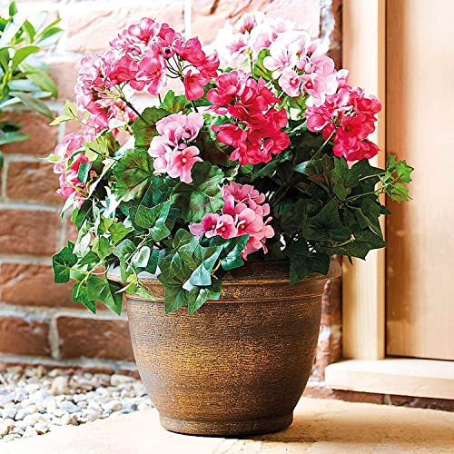 Coopers of Stortford Artificial Potted Flowers Pink Geranium