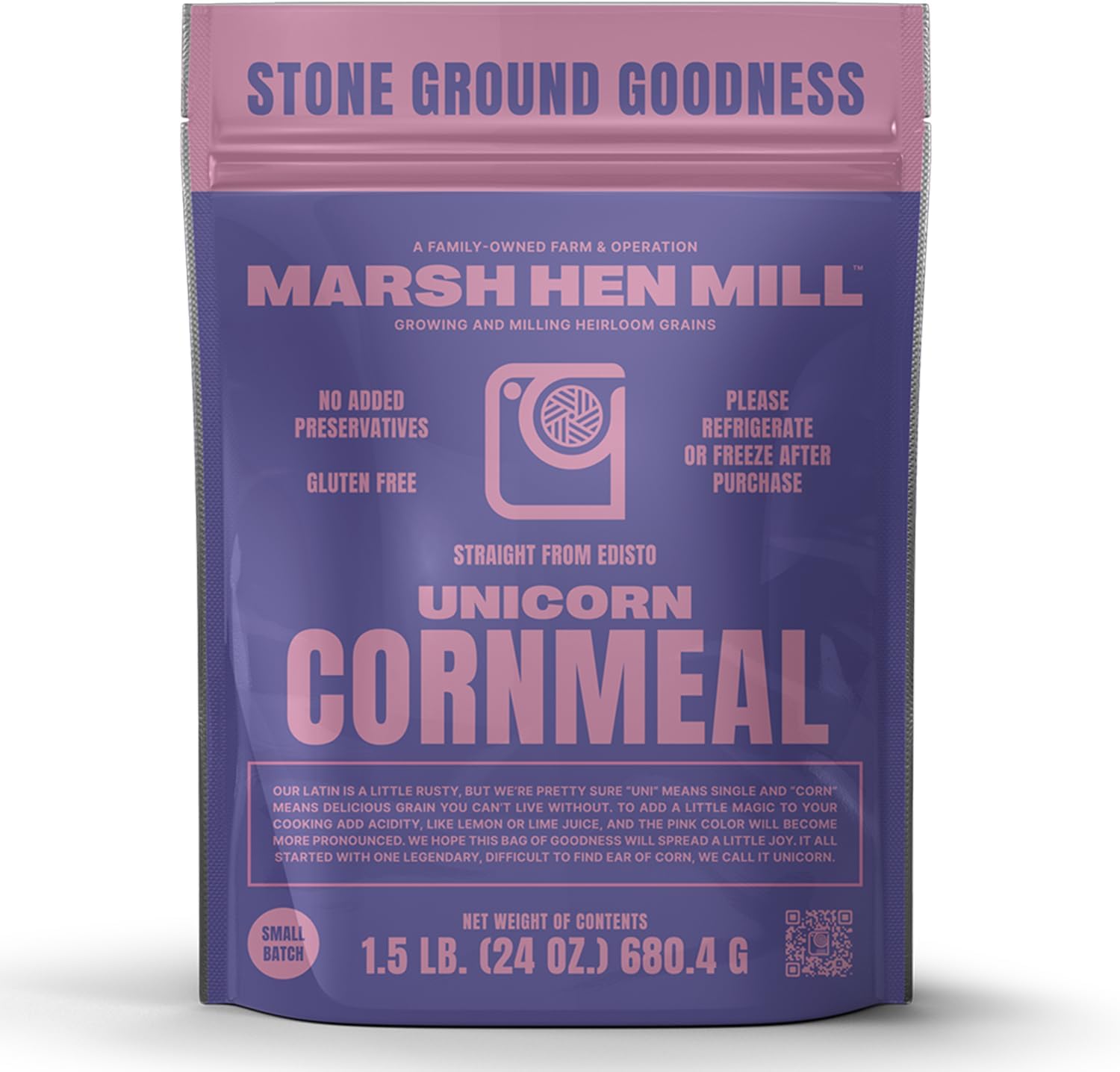- Unicorn Heirloom Stone Ground Cornmeal | Creamy Texture for Exceptional Cornbread Corn Cakes & Pie Crust | Gluten Free Flour for Instant Quick Meals | Pure All-Natural Corn | 24 Oz Pack