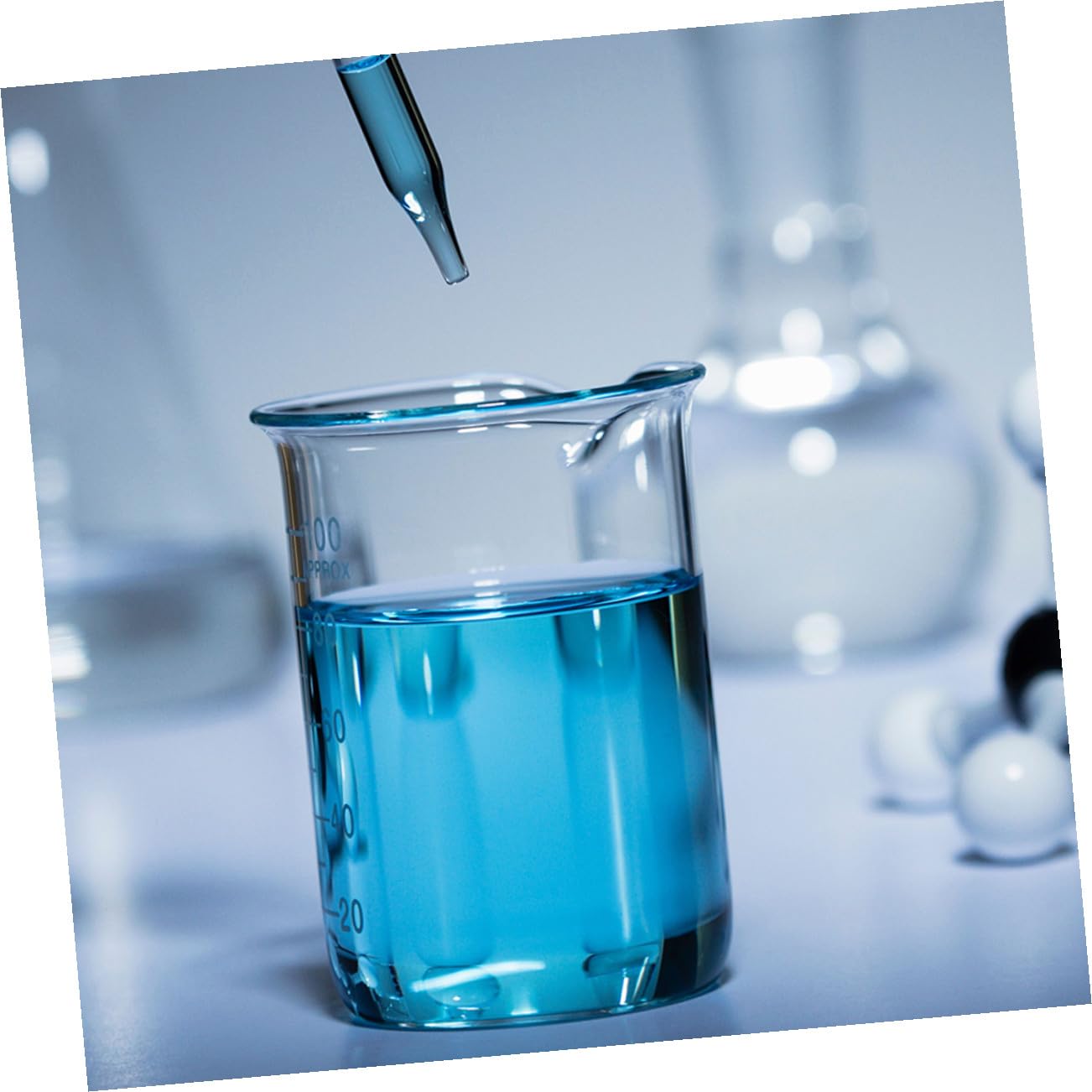 VANZACK Set di 10 Bicchieri di Vetro Graduati da 100ml per Laboratorio, Tazze di Misurazione Scala Chiara e Superficie Antiaderente, per Esperimenti Scientifici