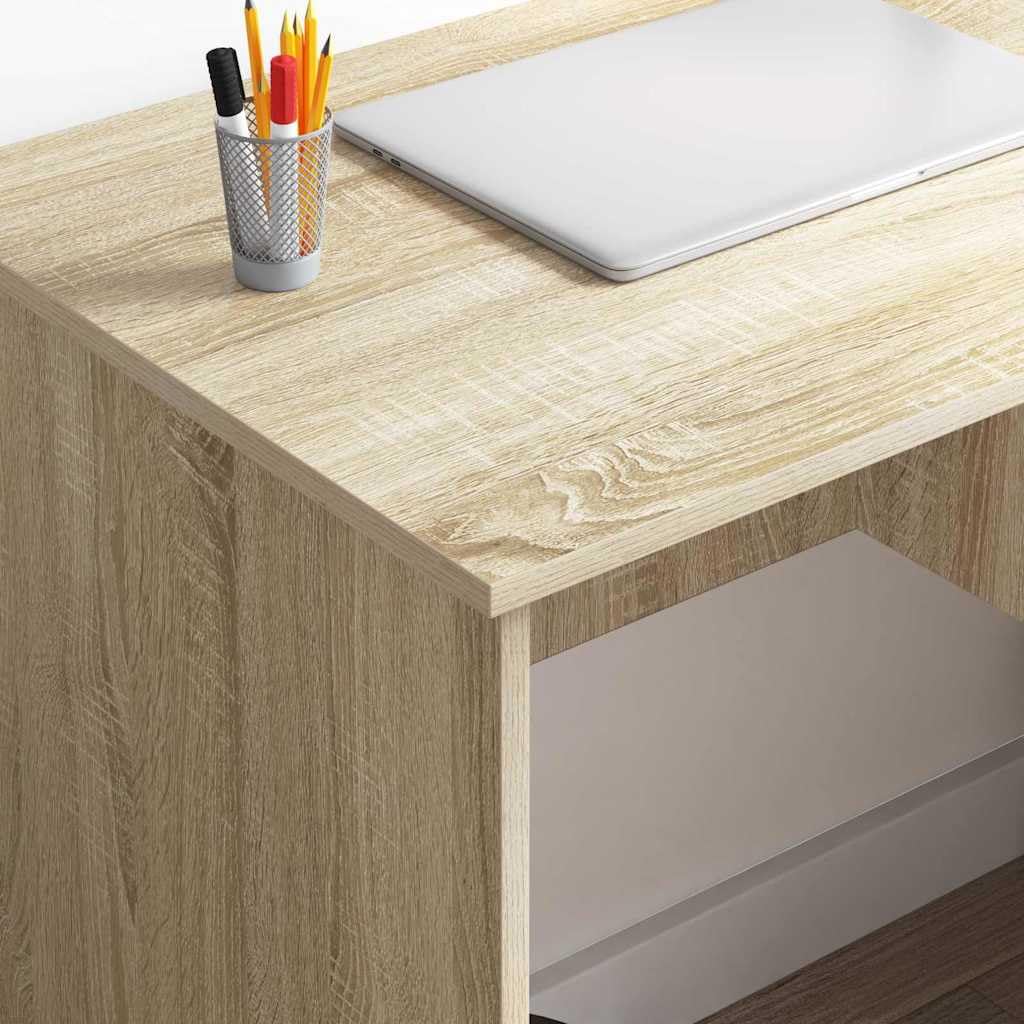 Scrivania Sonoma Rovere 90 x 49 x 75 cm con cassetto e scaffale, design moderno, struttura in legno resistente per ufficio, casa, gioco e camera da letto