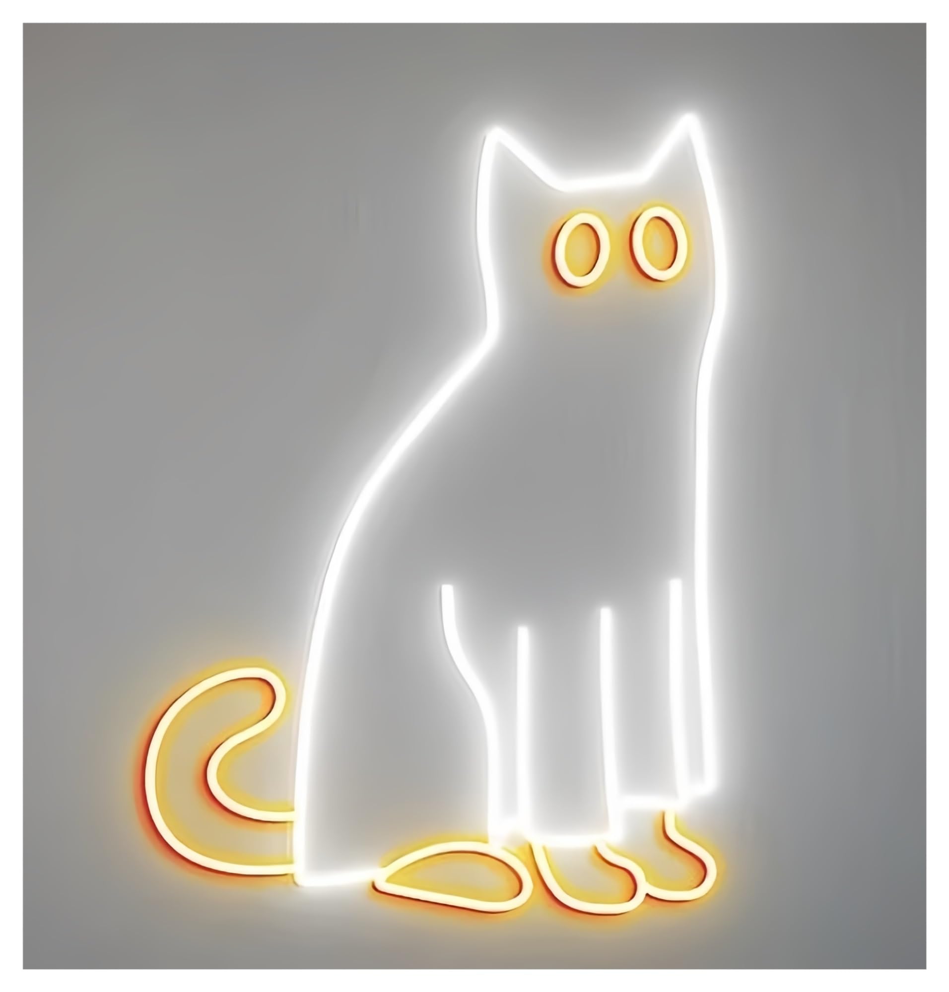 SHOUXI Sign Lamp Ghost Cat Neon Sign, Halloween Door Decor(D,40cm)
