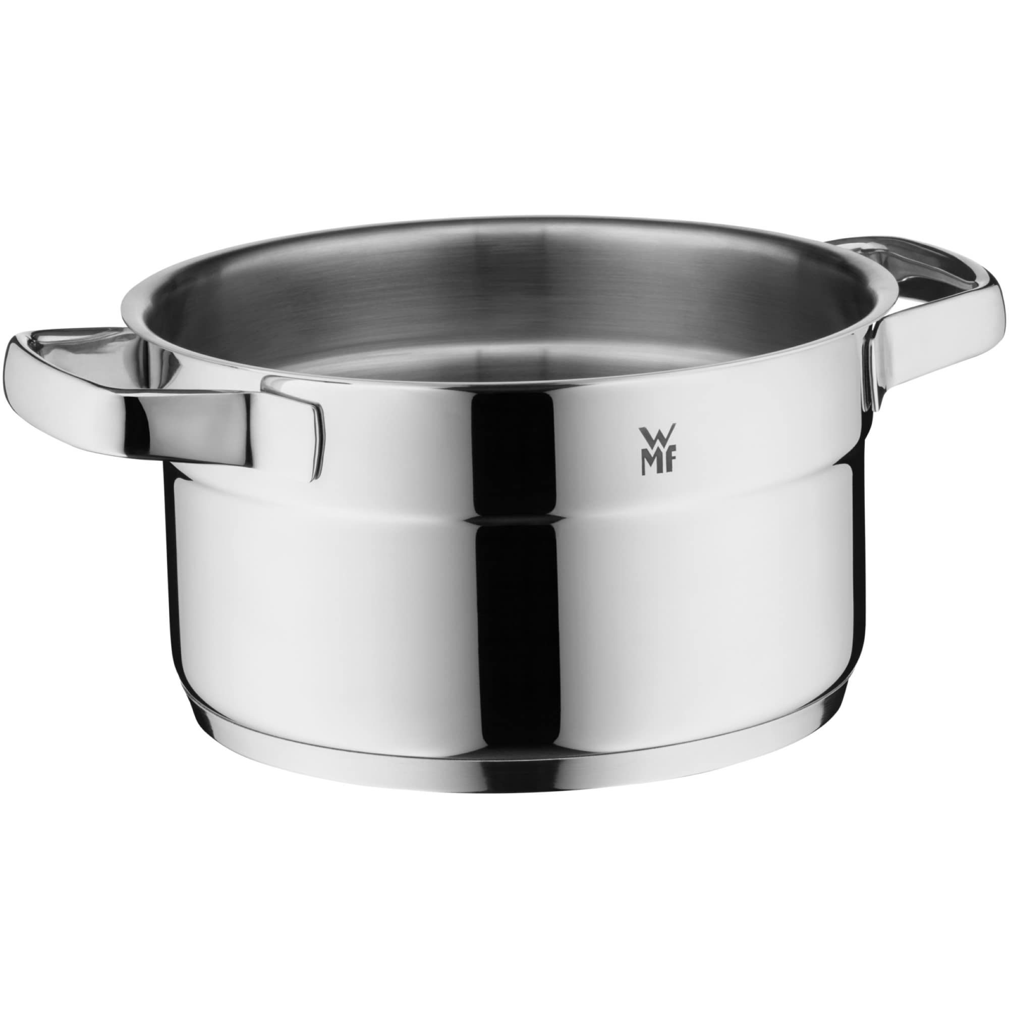 WMF Compact Cuisine - Set di pentole a induzione, 5 pezzi, con coperchio in vetro, in acciaio inox Cromargan lucidato, non rivestito, scala interna