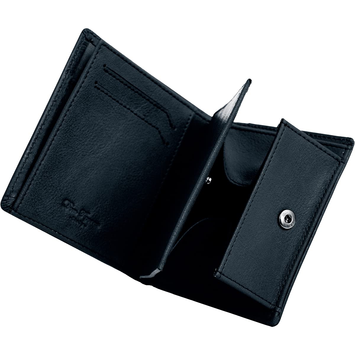 Dom Teporna Men's Smart Italian Leather Bifold Wallet, Soft Genuine Leather, Multiple Pockets, Small, Compact, Slim, Business, NAVY : Clothing, Shoes & Jewelry