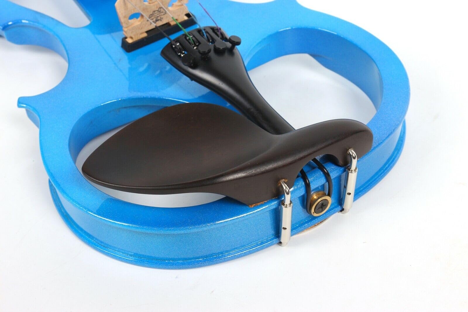 Violino Elettrico di Dimensioni Standard, Corpo in Legno massello, Accessori in Ebano, Kit per Violino Elettrico Silenzioso con Custodia, Archetto, Cavo per Principianti, Studenti e Adulti i