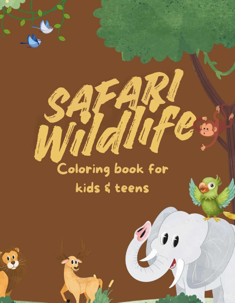 Safari wildlife: 50 pages safari animal Coloring pages| relaxing , fun & educational for girls and boys Ages 5-13