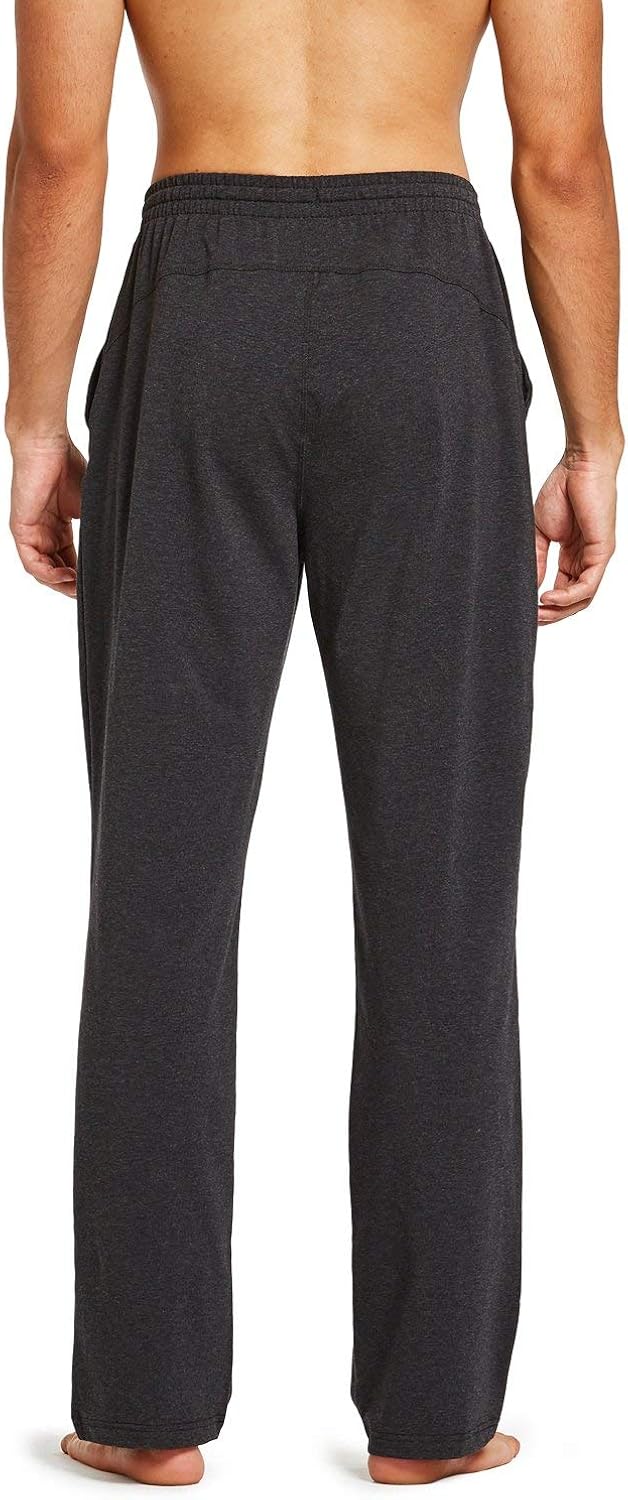 BALEAF Men's Cotton Yoga Sweatpants Lounge Pants Open Bottom Athletic Workout Running Loose Fit Sweat Pants with Pockets : Sports & Outdoors
