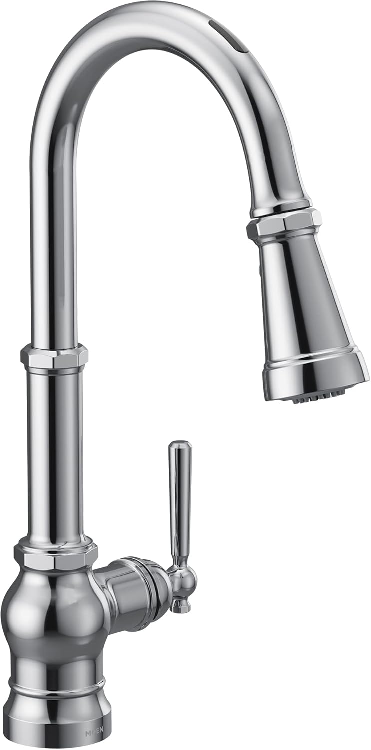 Up To 40% OFF Moen S72003EVC Paterson Smart Touchless Pull Down Sprayer Kitchen Faucet with Voice Control and Power Boost, Chrome