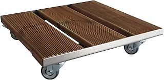 Pflanzenroller Exklusiv EH200 bis 200kg Blumenroller Untersetzer hochwertig (400x400mm, Douglasie)