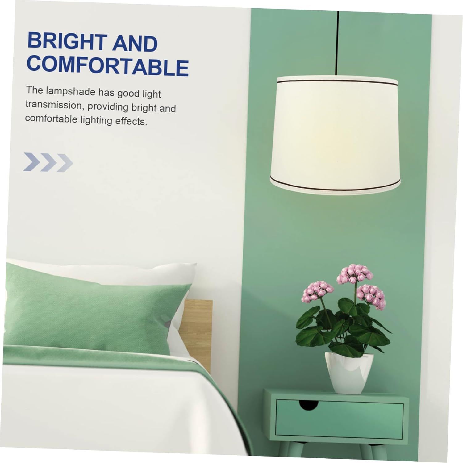 Round Linen Lampshade Replacement for Table and Ceiling Lamps Edged Design Lightweight and Easy to Install for Bedroom and Living Room Decor