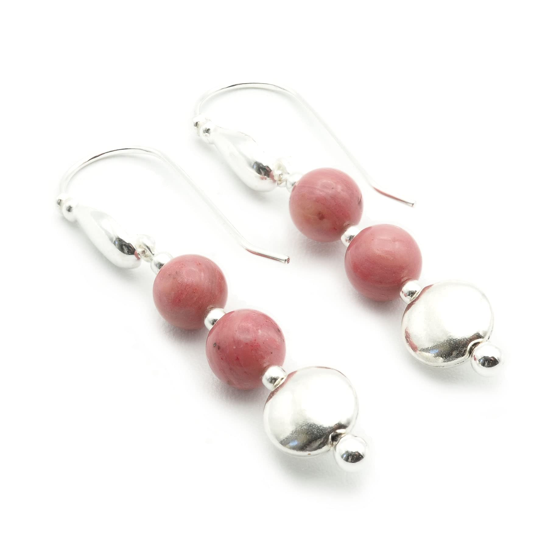 Pendientes Rodonita y Plata 925