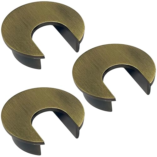 Miniatura 16 de Electriduct Organizador de cable de 2.5 pulgadas con ojales de metal para escritorio, 2.461 in, níquel cepillado (paquete de 3) cepillado