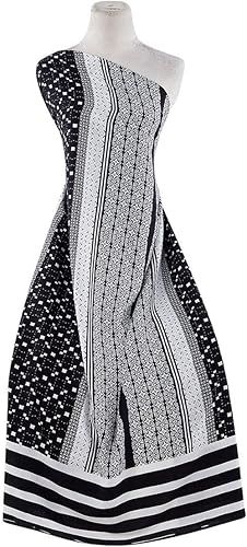 ZELOUF FABRICS Impresión en Challis  Tela de The Yard  Bricolaje, costura, boda, novia, vestido, baile, disfraz, manualidades  1 yarda