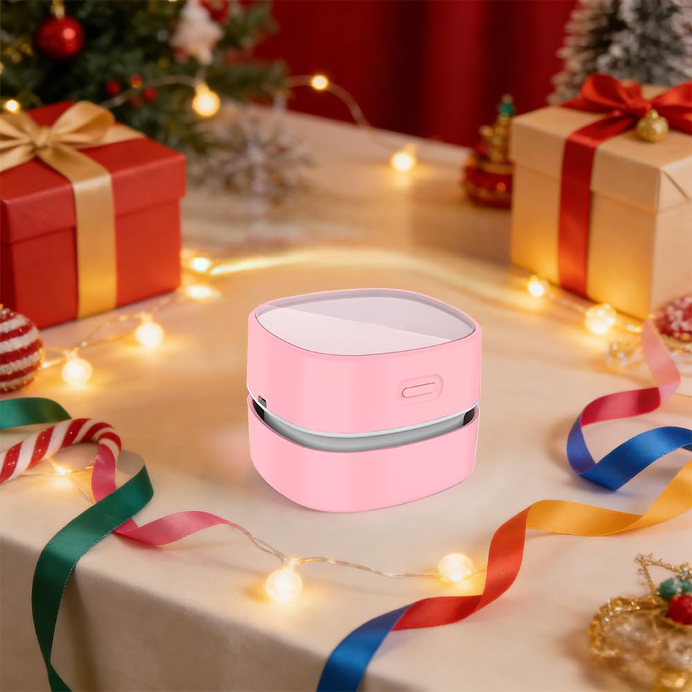 ODISTAR Mini aspirateur de Bureau, économe en énergie, Nettoyage des Cheveux, des miettes, Clavier d'ordinateur, Cadeau pour Enfants (Rose)