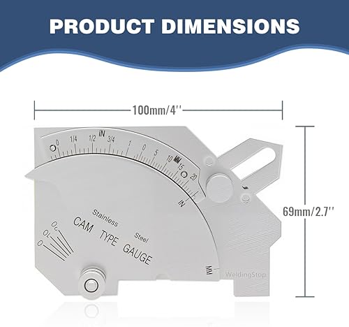 Miniatura 4 de WeldingStop Medidor de leva de puente Soldadura Medidor de garganta de filete de soldadura MG-8 para inspección de juntas de soldadura de superficie