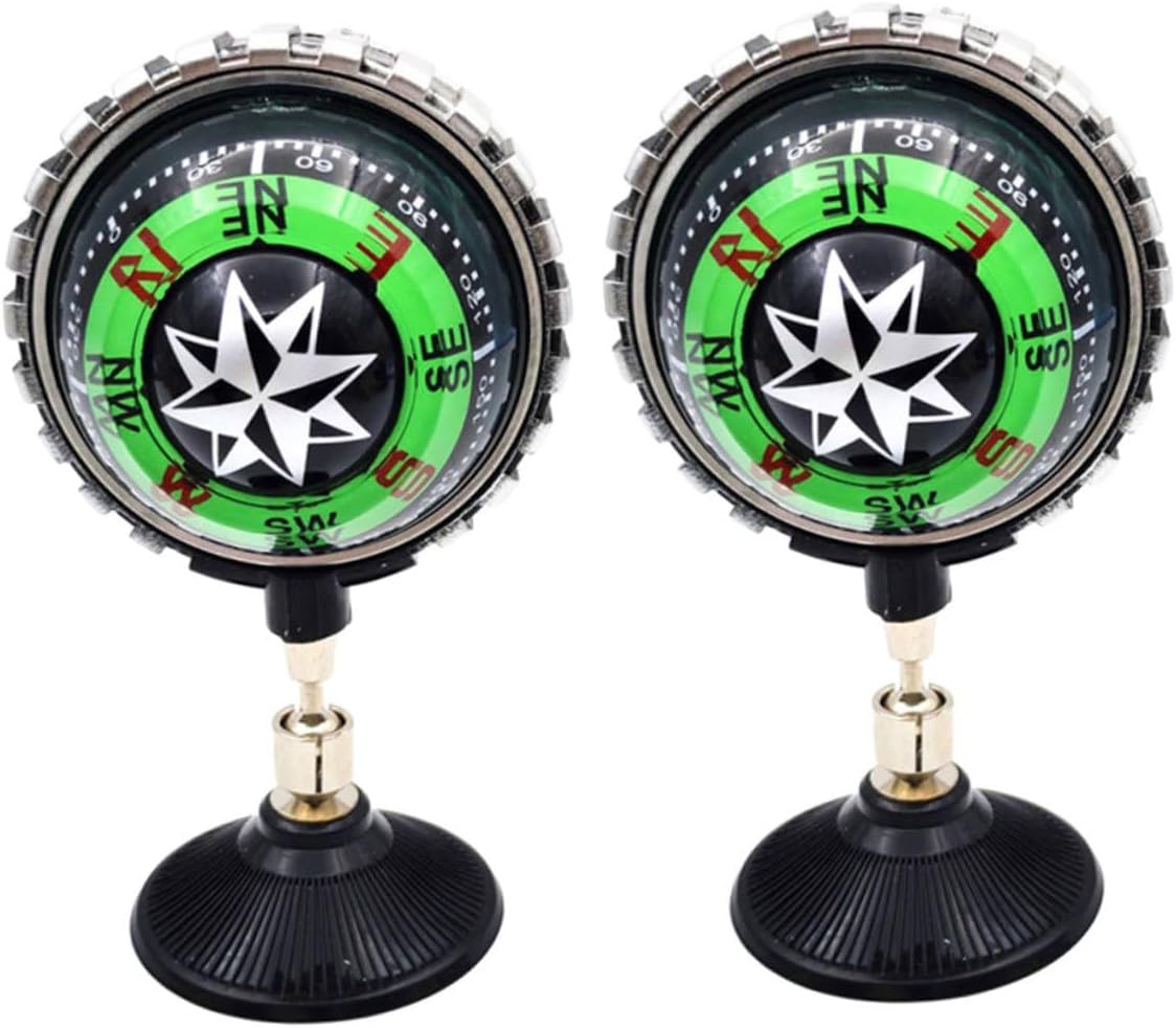 Garneck 2pcs Adjustable Auto Interior Compass with Strong Suction Cup for Car Boat Truck Dashboard Navigation Abs Material Directional Aid Tool for Outdoor Use
