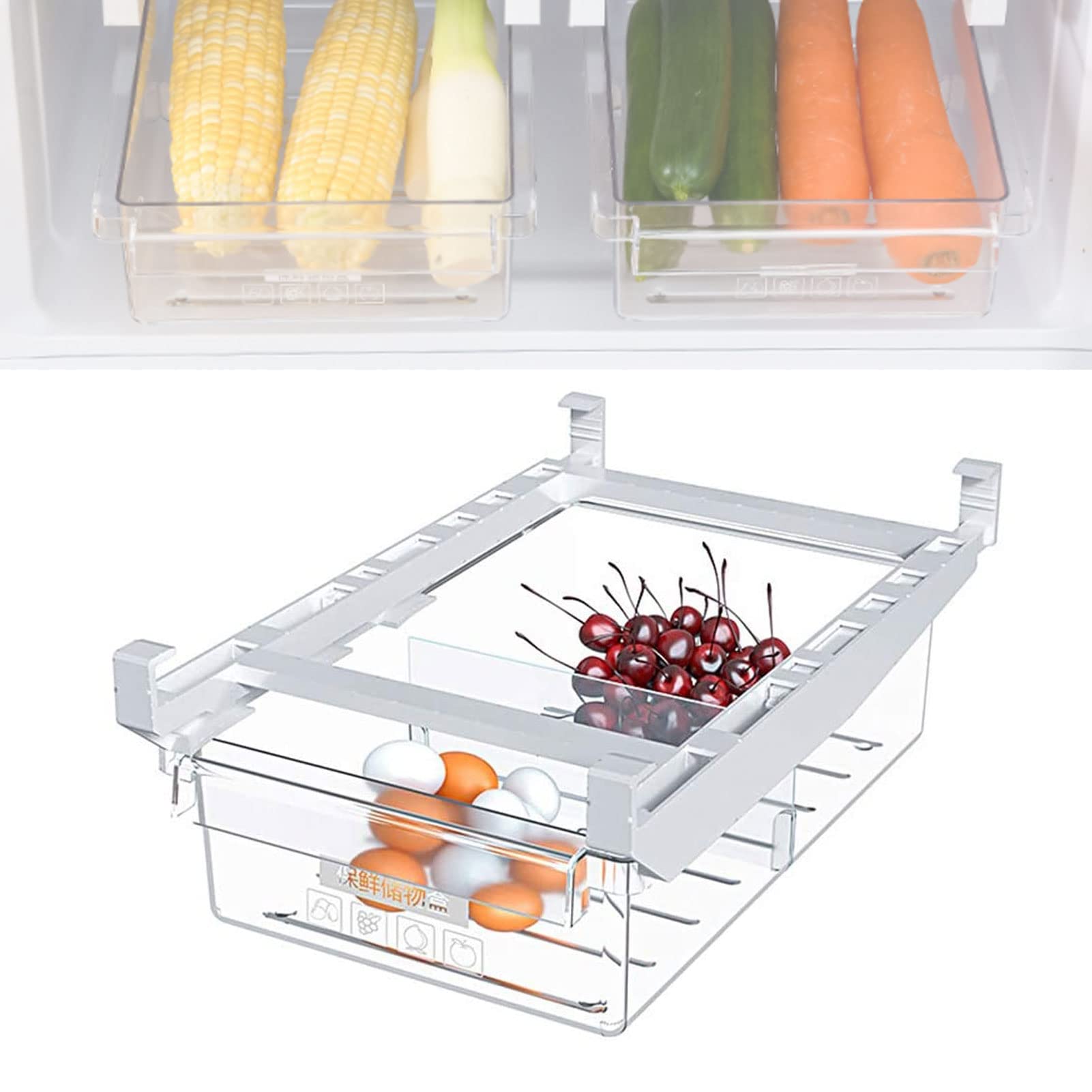 MNSSRN Scatola Portaoggetti Per Frigorifero, Uova Refrigerate E Fresche, Frutta E Verdura, Scatole Per Alimenti Per Smistamento Congelato,B - Foto 9