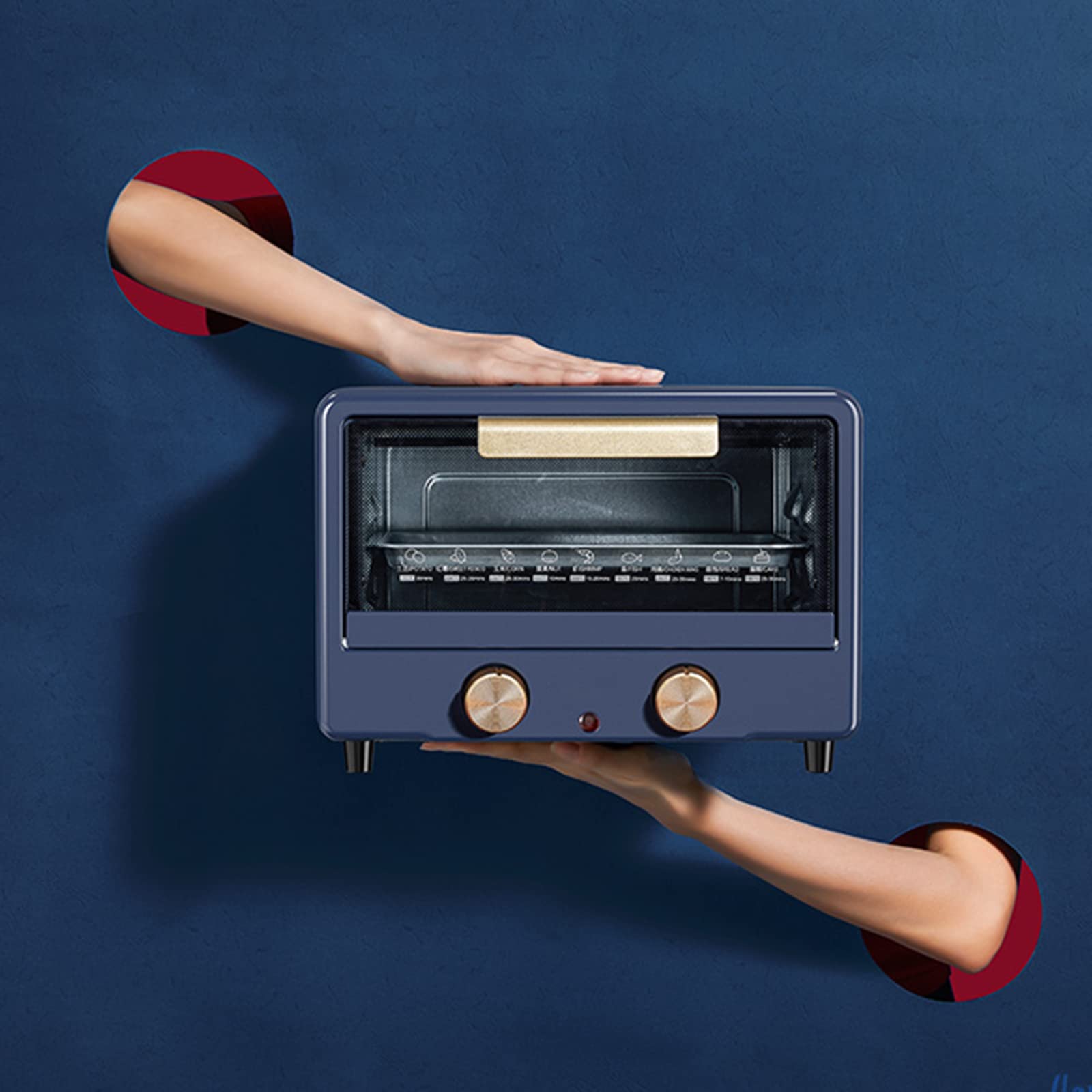 Nostalgia clásico Retro 12L encimera horno microondas, encimera microondas, horno hogar multifuncional pequeño horno eléctrico dos en uno little surprise