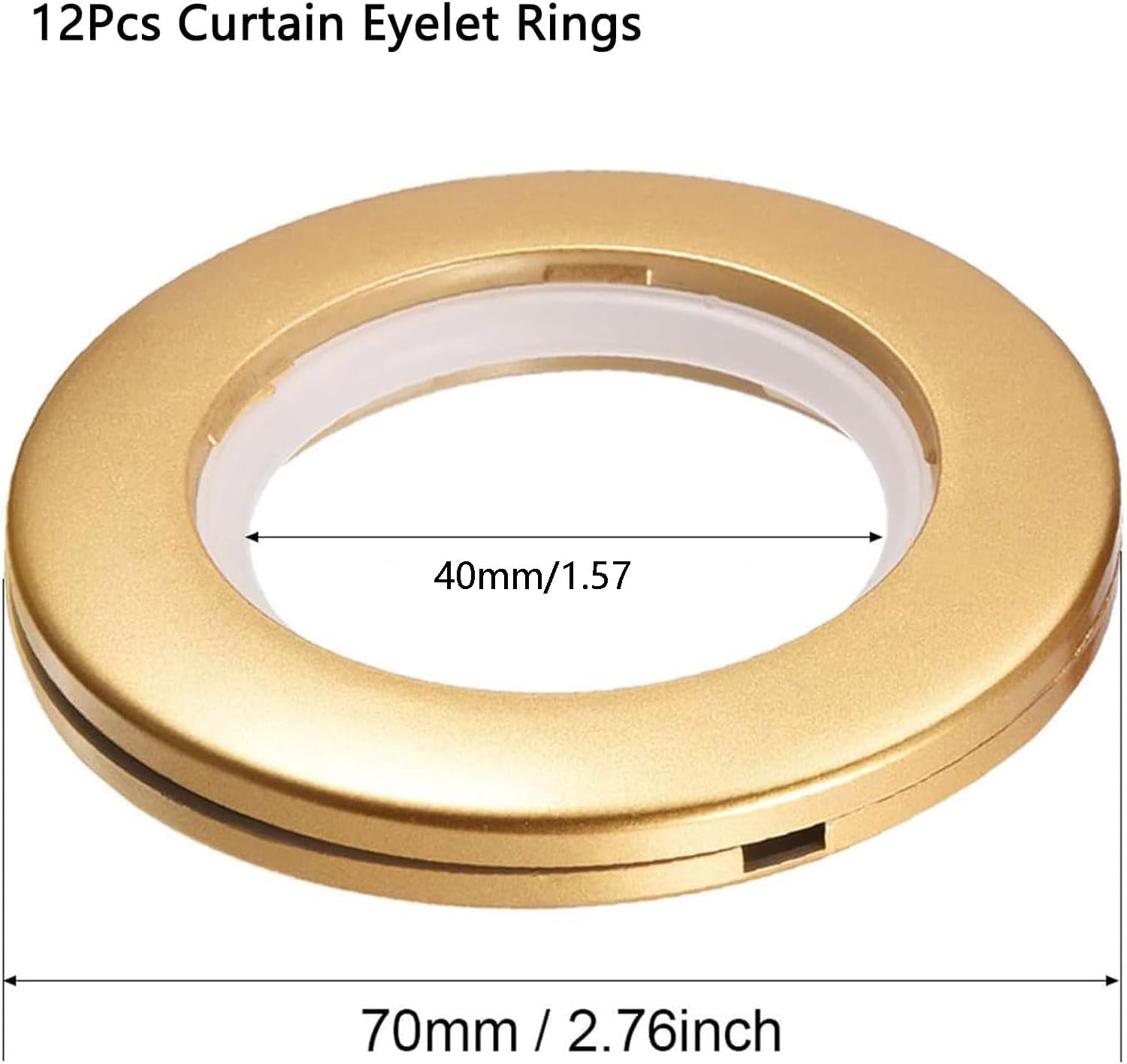 TA-VIGOR 12Pcs Curtain Eyelet Rings, 40mm Curtain Grommets - Image 2