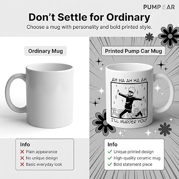 PUMPCAR 12 oz Ceramic Mug Anime Cup Gojo Satoru Coffee for Anime Lovers Office Home Manga Gifts Accessories Hot And Cold Drinks Funny Manga Panel Character Design Gift For Him Her (Gojo cute)