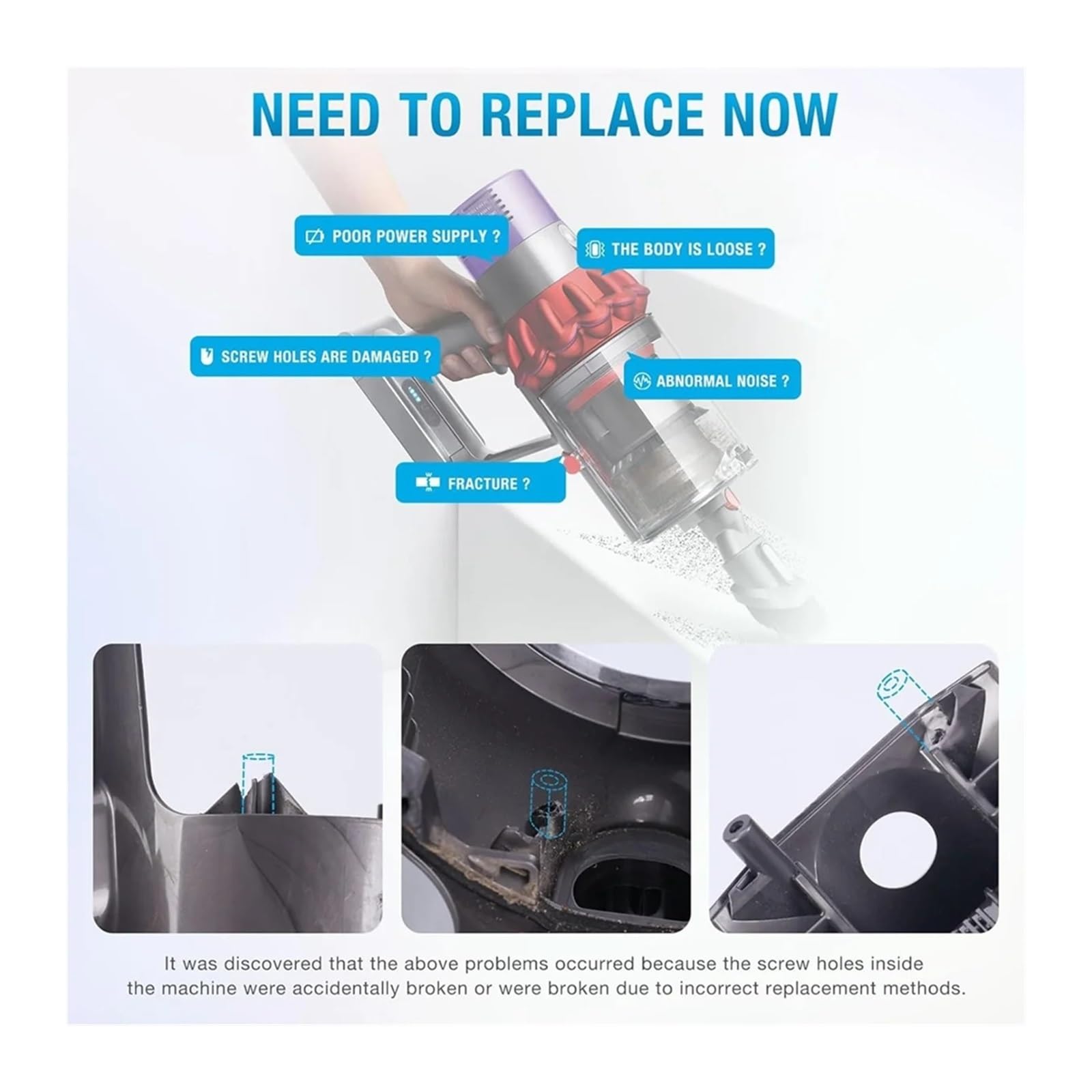 Reemplazo De La Carcasa Del Conjunto Del Cuerpo Principal De La Aspiradora, Compatible Con Dyson, V8 SV10, Unidad De Mango