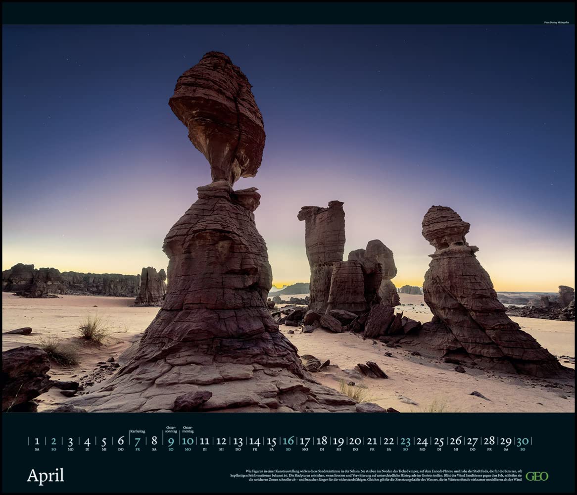 GEO Edition: Kräfte der Natur 2023 - Wand-Kalender - Poster-Kalender - 70x60