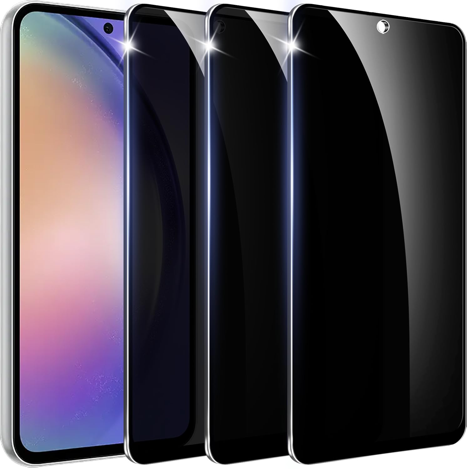 Amleute 【3+1 Packs】 Designed for Samsung Galaxy A54 5G Privacy Screen Protector,9H Tempered Glass,AntiSpy Film【Not Support Fingerprint Unlock】