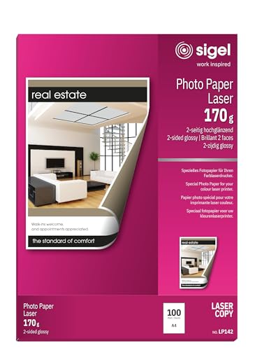 SIGEL LP142 Fotopapier für Laser / Kopierer, A4, 100 Blatt...