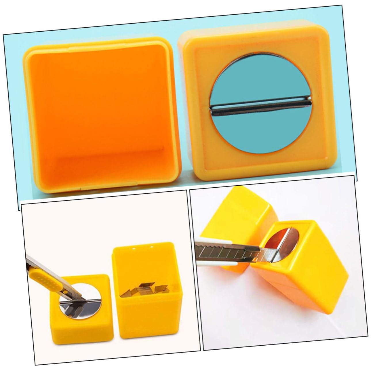 Homoyoyo Scatola di Conservazione Lame Contenitore Smaltimento Sicuro Rotte Custodia Portatile Robusto Set da 3 Pezzi