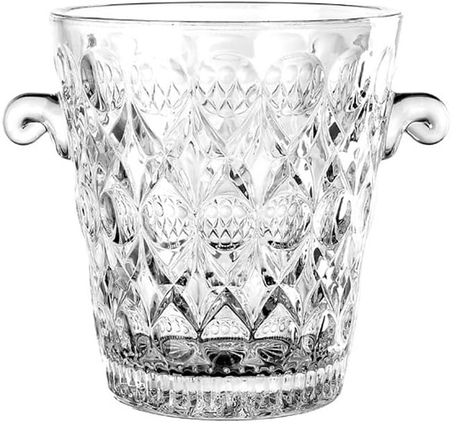 JSEIAJB Wholesale of Glass Ice Buckets Red Wine Ice Buckets Pressed Glass Eared Ice Buckets