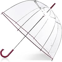 Vista 10 de Totes Adult Clear Bubble Umbrella with Dome Canopy and Lightweight Wind and Rain Protection Transparente