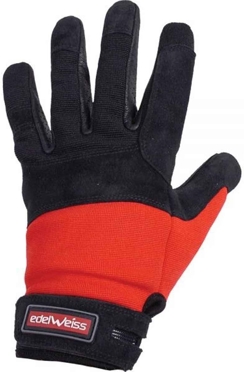 EDELWEISS Control Leather Glove (Black/Red - S)